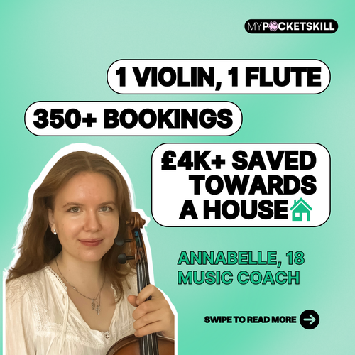 Annabelle G - music coach who earnt nearly £5K with a side hustle