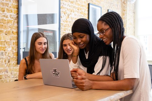 Young women gaining financial independence at MyPocketSkill