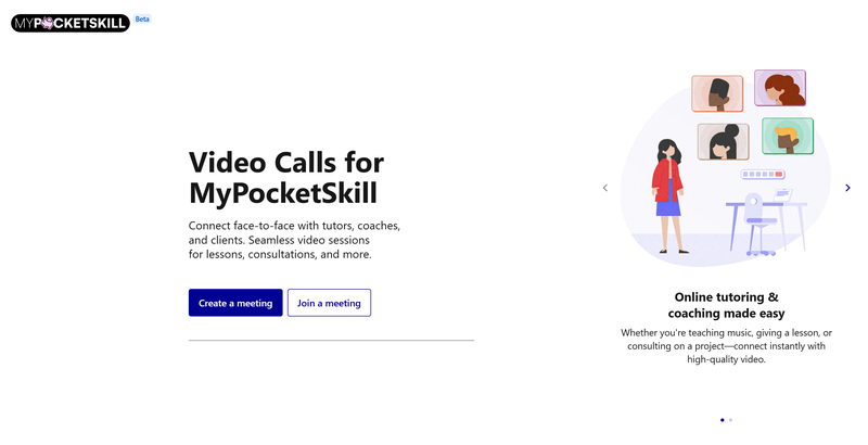 Example of video conferencing for online tutoring
