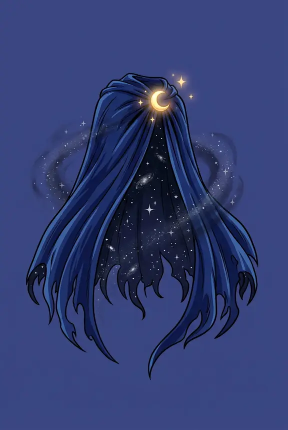 A cloak made of the night sky.