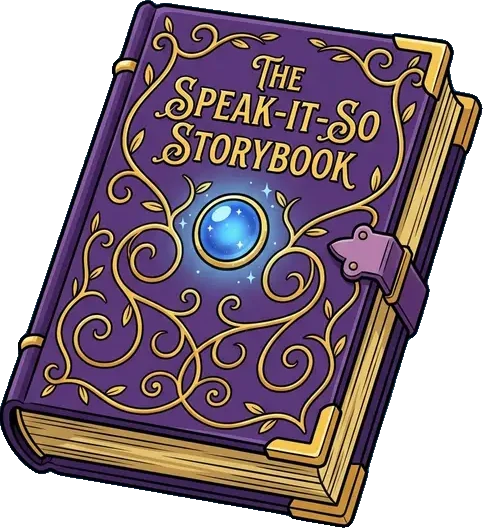 The Speak-It-So Storybook, a purple spellbook