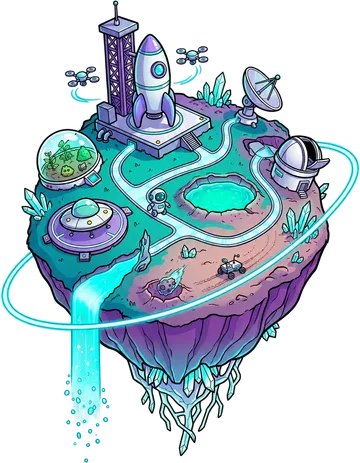 Galaxa, a floating island among the stars.