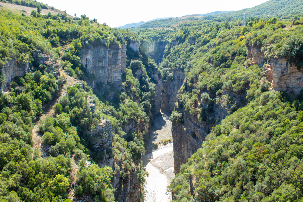 canyons of osumi river in skrapar albania