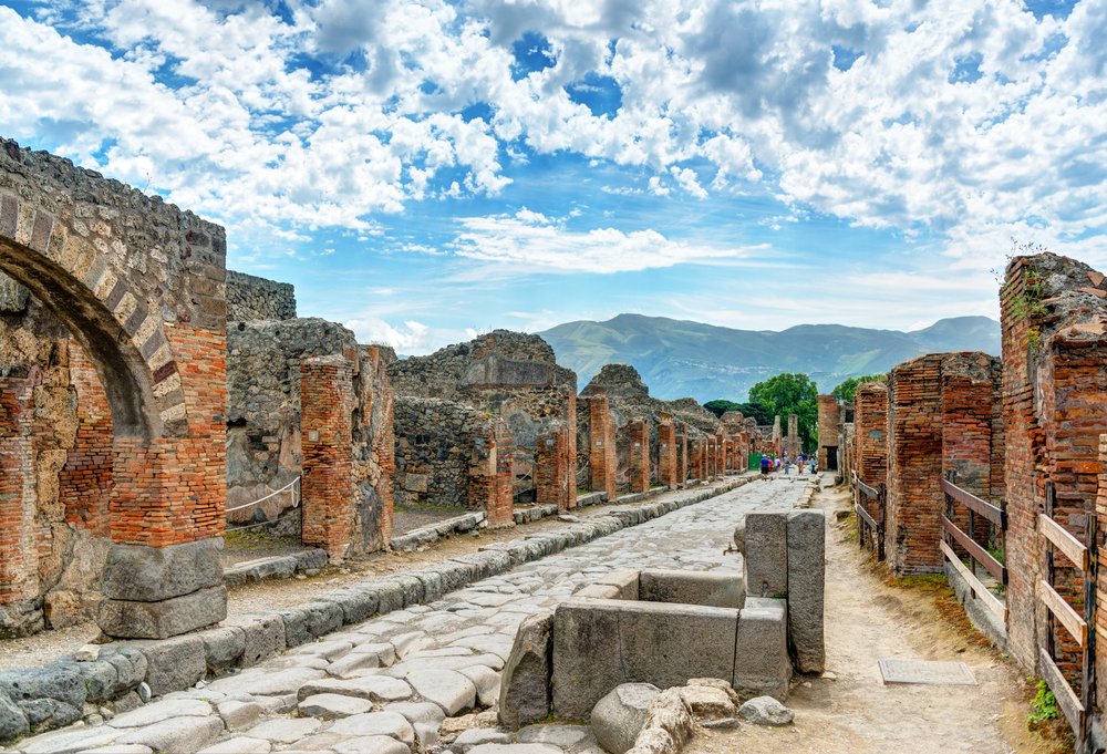 Le rovine di Pompeii vicino Naples, Italia
