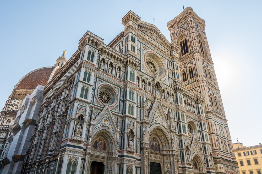 Cathedral of Santa Maria del Fiore and Giotto's Bell Tower in Florence, Italy