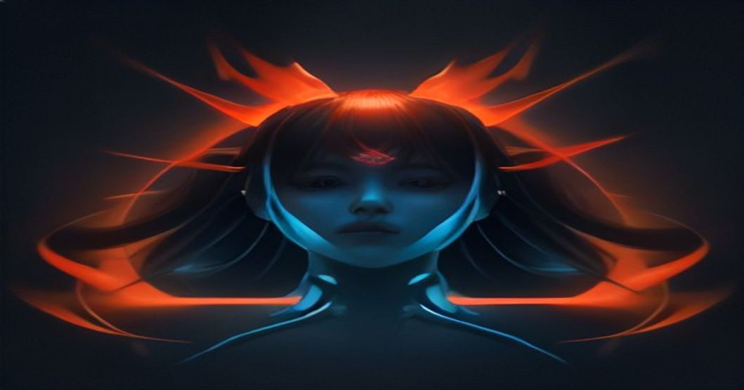 Alibaba Qwen AI model editorial illustration with orange and navy branding