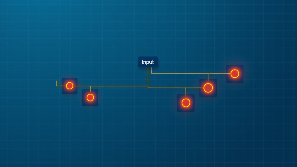 Decision model routing a single input across candidate paths with a highlighted choice