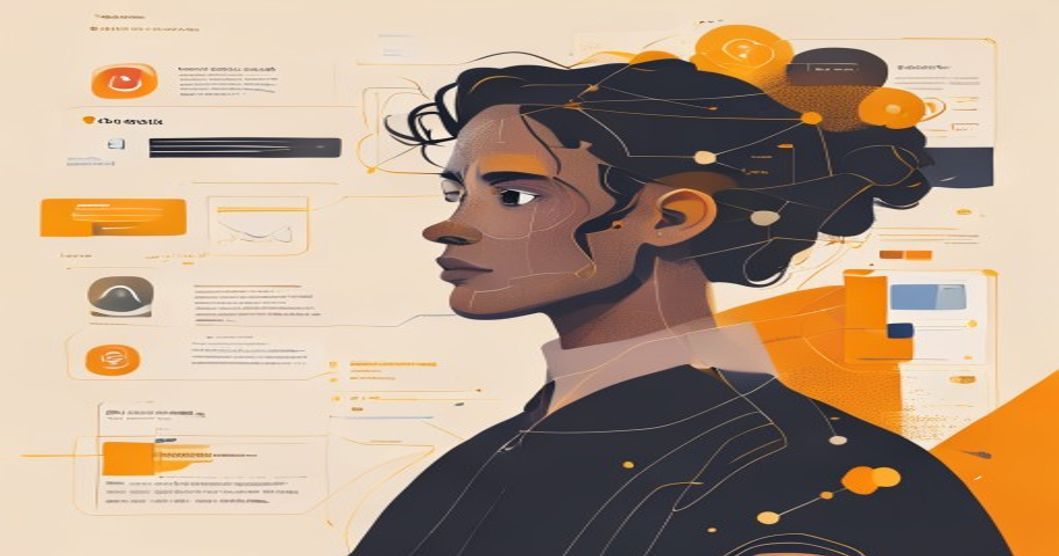 Anthropic Claude AI voice mode upgrade editorial illustration with amber and cream branding