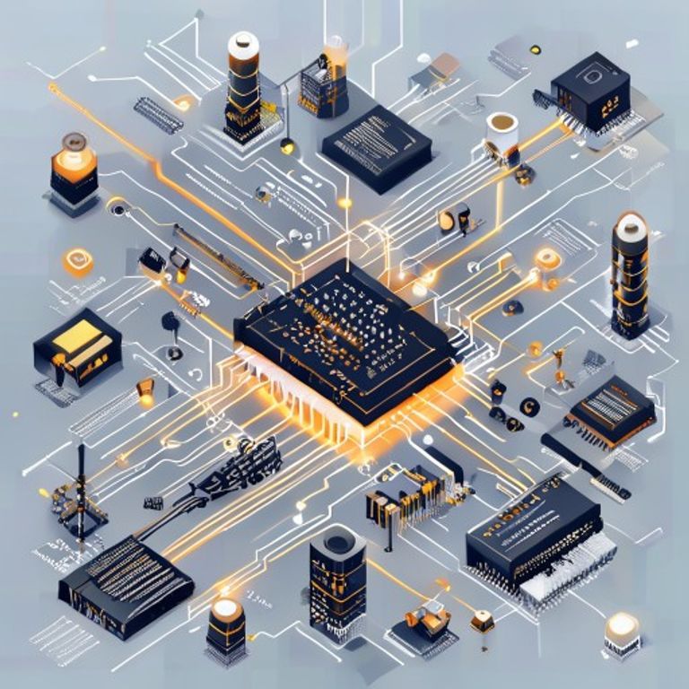 AI chip architecture and semiconductor supply chain illustration