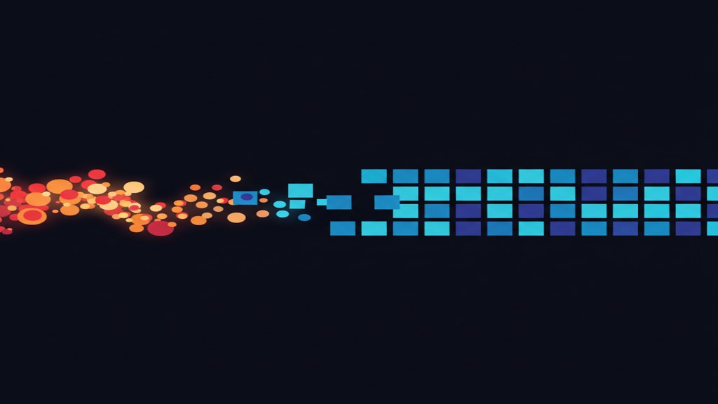 Fluid stream of particles solidifying into a rigid deterministic grid