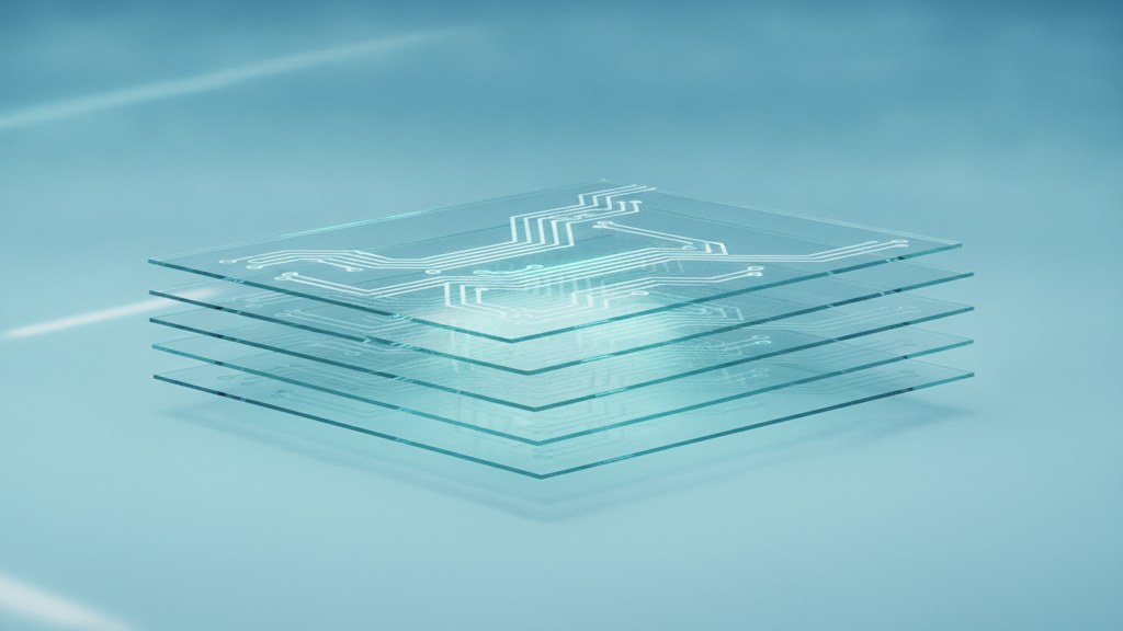 Translucent layers of a software stack, one layer lit