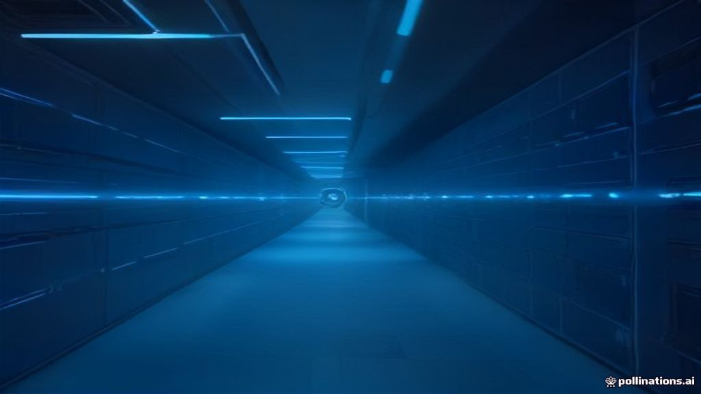 Abstract secure enclave with verification seal, key paths, audit trails, and encrypted data flows, no people or text