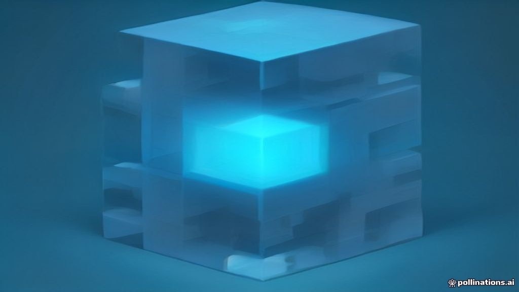 Abstract isometric layered technology stack with four strata joined by vertical data pathways
