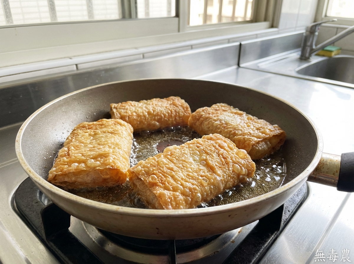 香煎豆包至金黃色