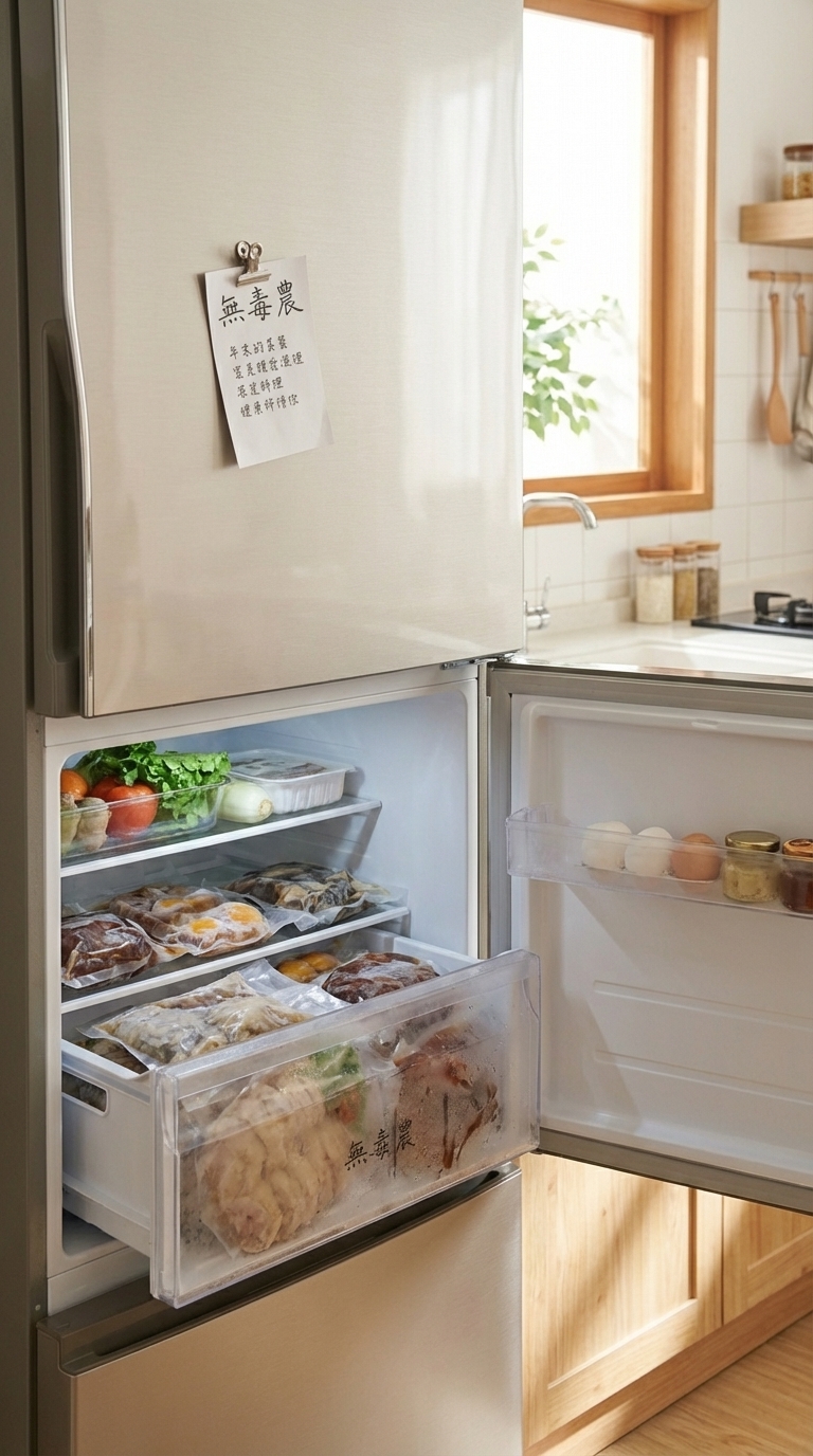 年菜解凍步驟：將真空包放入冷藏自然解凍