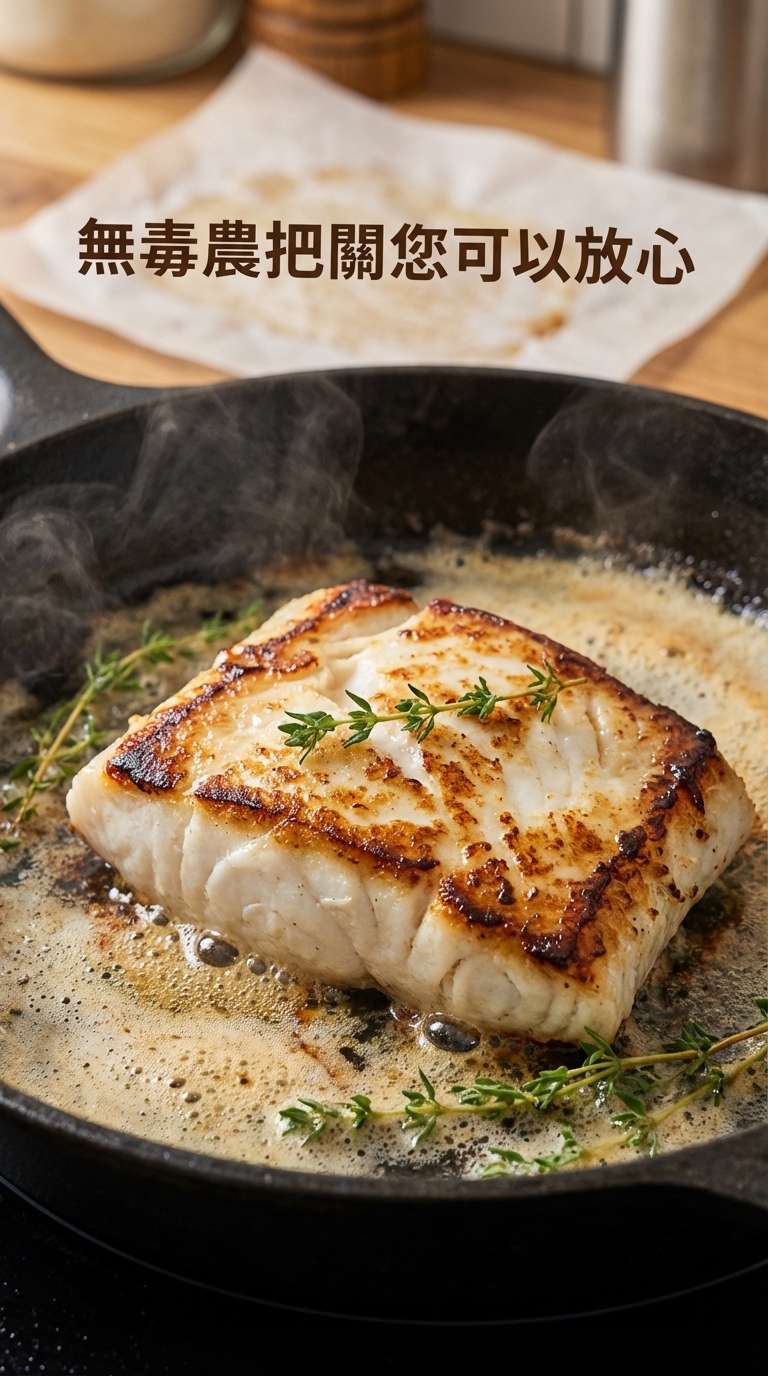 平底鍋奶油香煎大比目魚