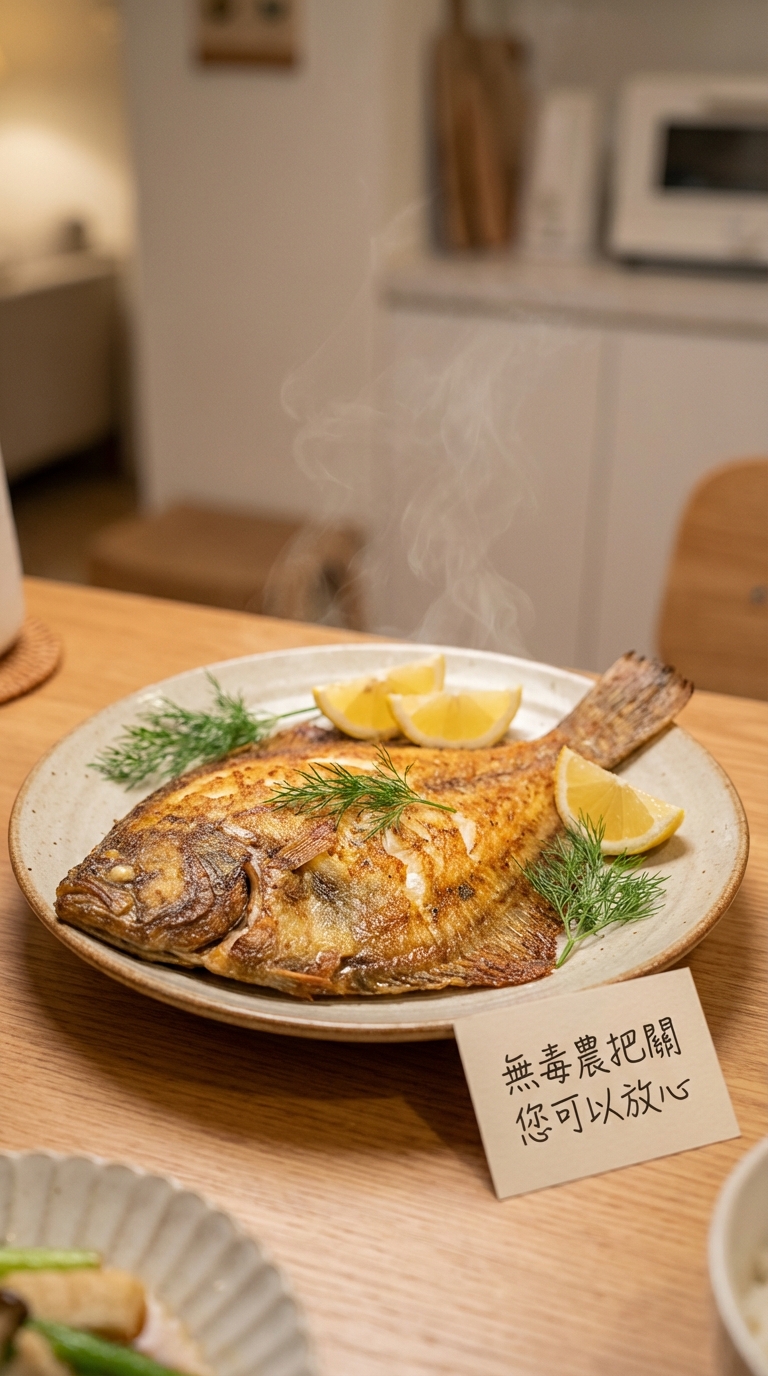 香煎大比目魚美味上桌擺盤