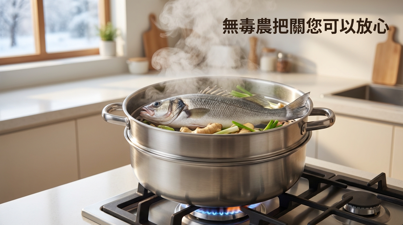 紅石老魚入鍋蒸煮