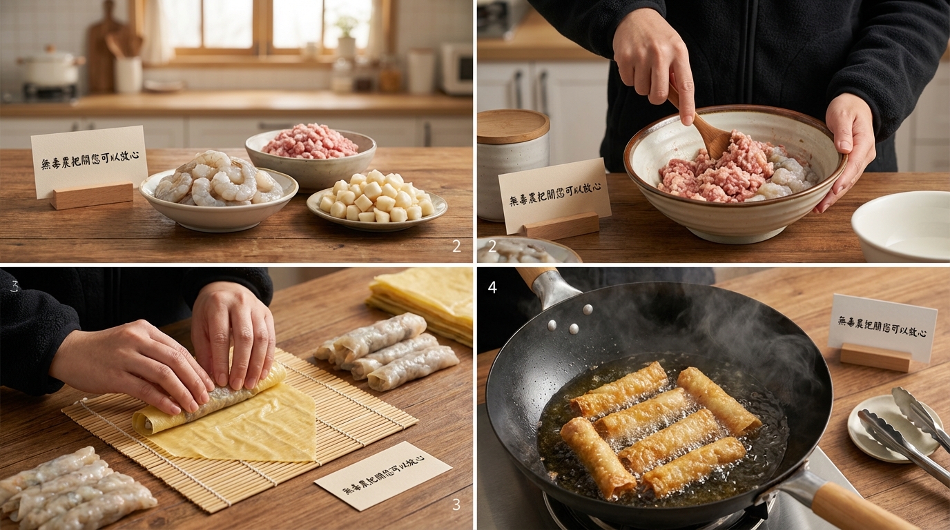 混合蝦漿與絞肉內餡，無毒農安心把關