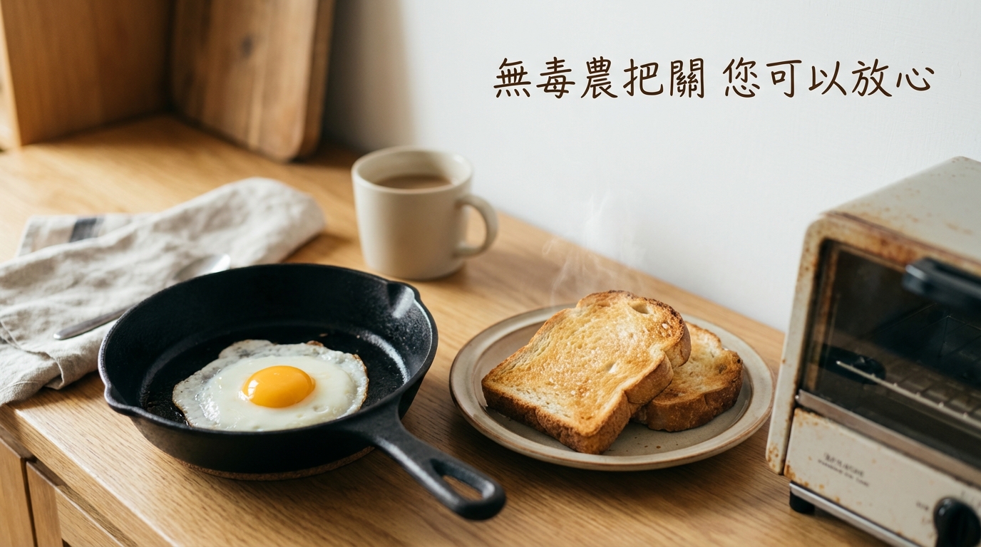 煎太陽蛋與烤酥脆吐司