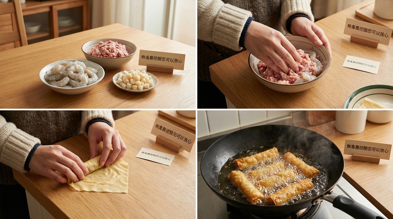 油炸金黃酥脆的蝦棗，香氣四溢