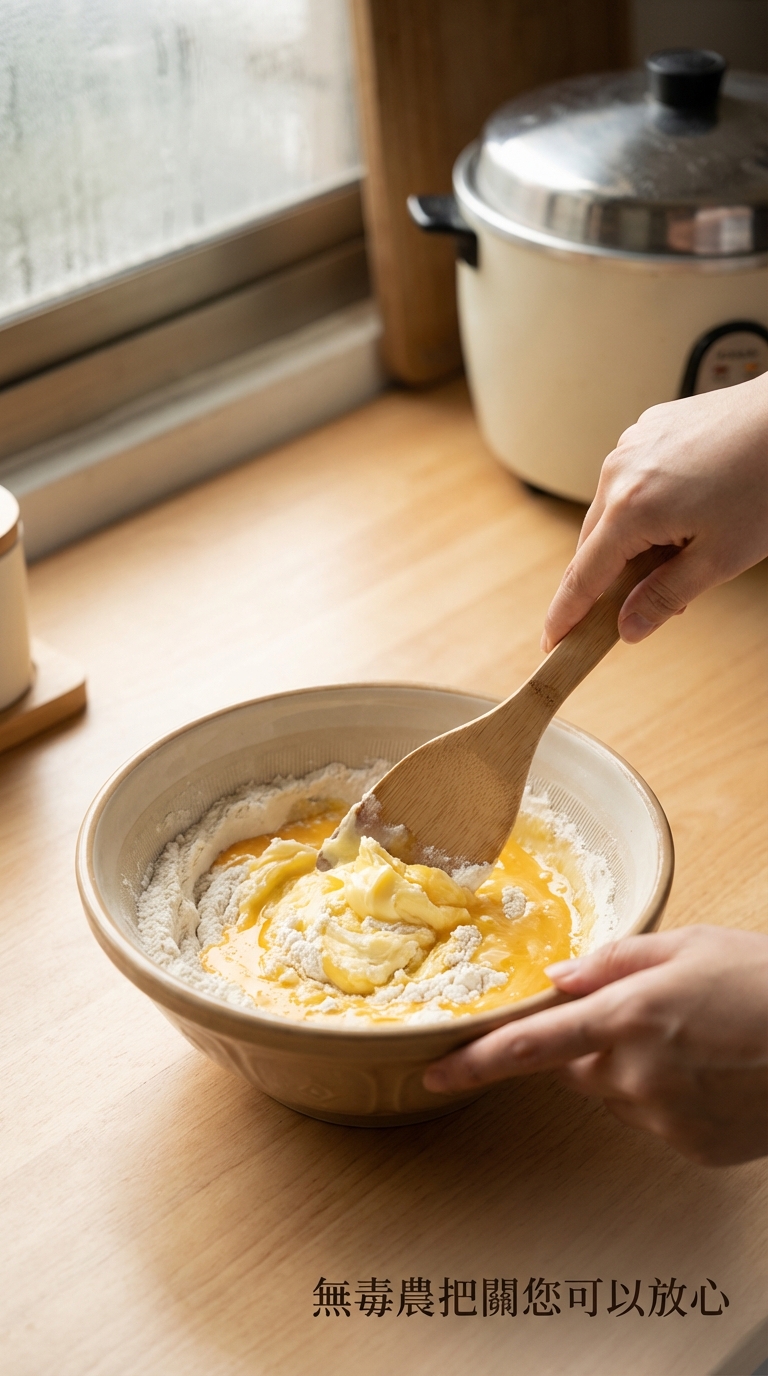 混合奶油、蜂蜜與蛋液