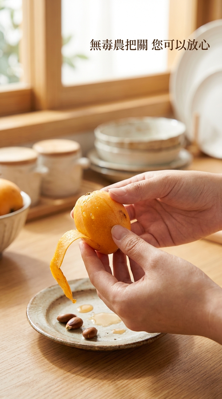 枇杷去皮去籽步驟示意圖