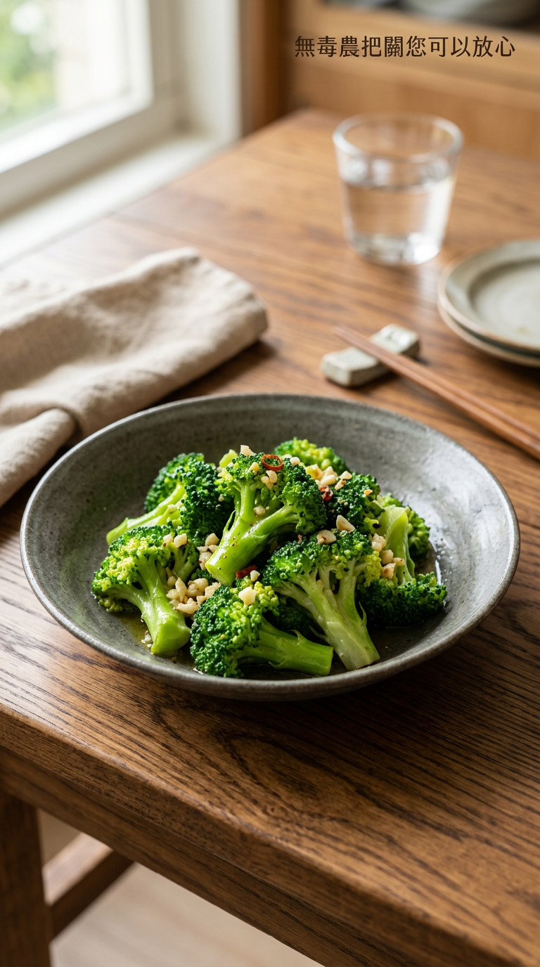 蒜香清炒綠花椰成品