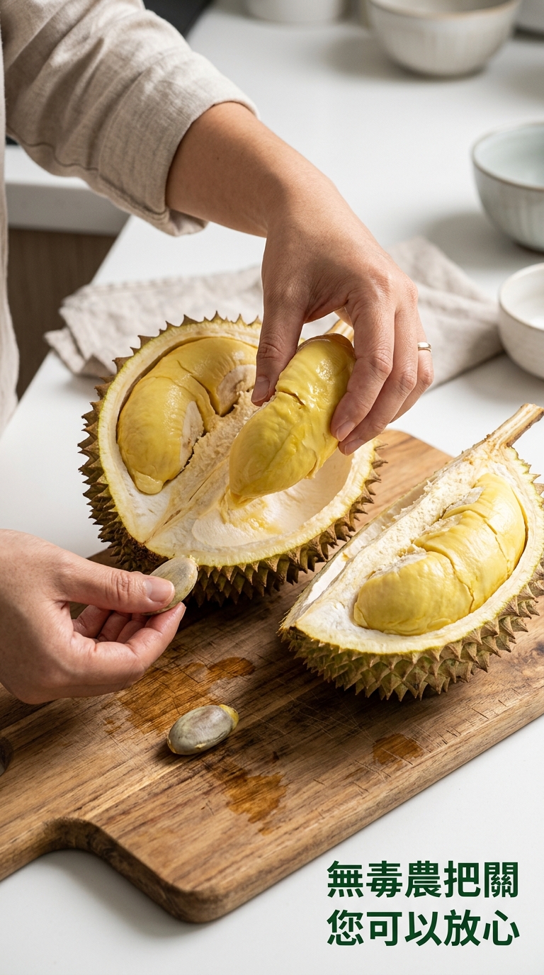 處理新鮮金枕頭榴槤