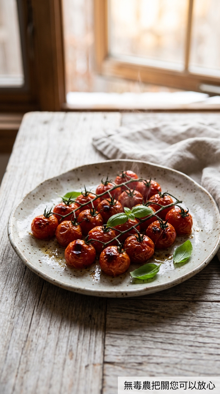 精緻呈現的香烤玉女小番茄