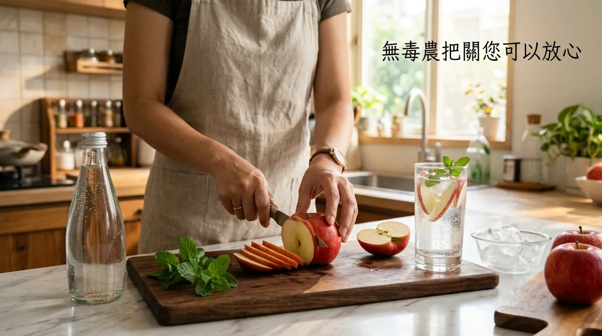 準備蘋果氣泡飲所需食材