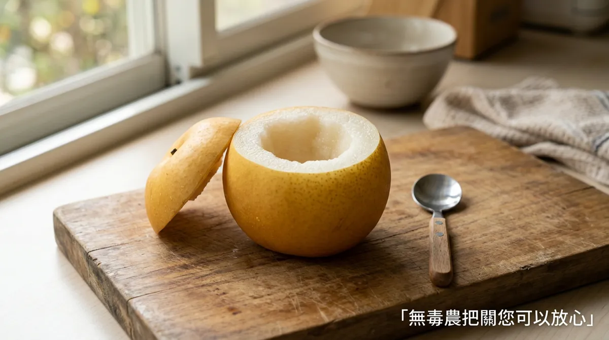 挖除甘露梨梨心製作梨盅
