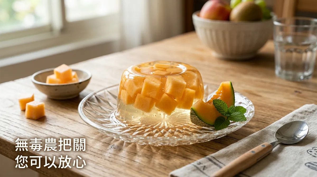 完成晶透清爽的哈密瓜果凍
