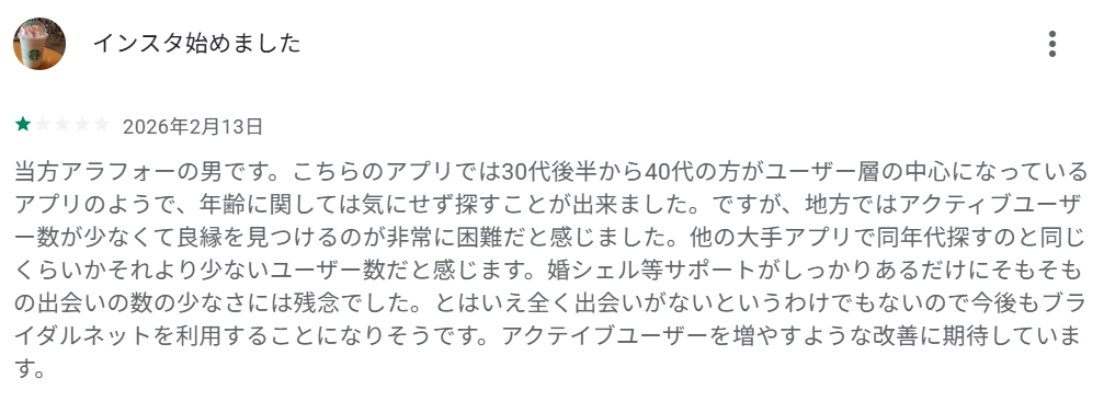 「30代後半から40代のユーザーが中心。アクティブユーザーが少ない」という声
