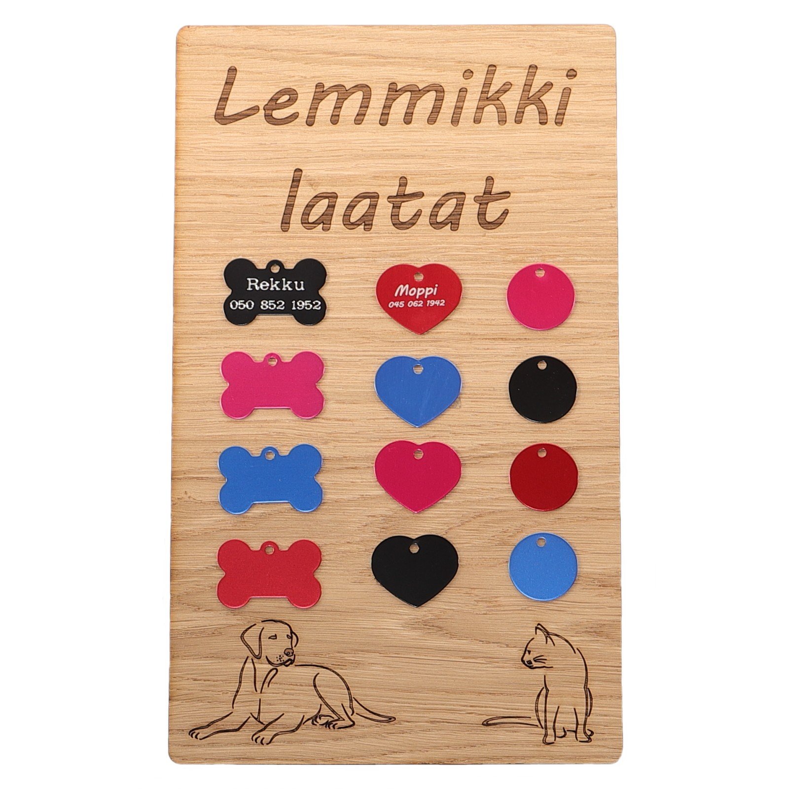 Lemmikkilaatta Luu Pinkki 38x25mm