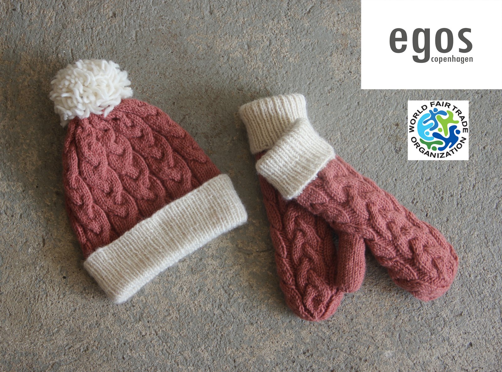 Egos Mittens Cable 2016 Dusty Rose*