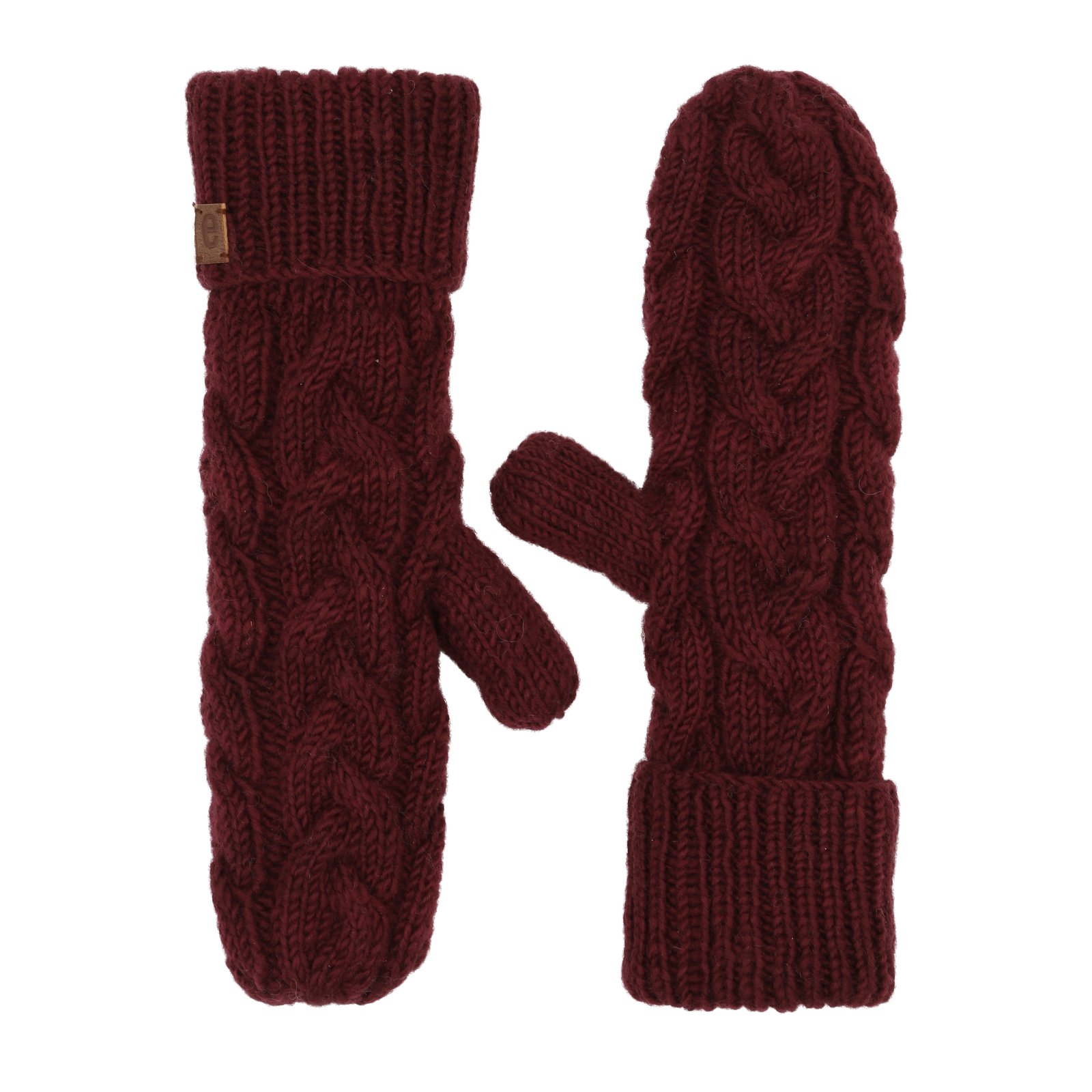 Egos Mittens Cable 2032 Bordeaux*