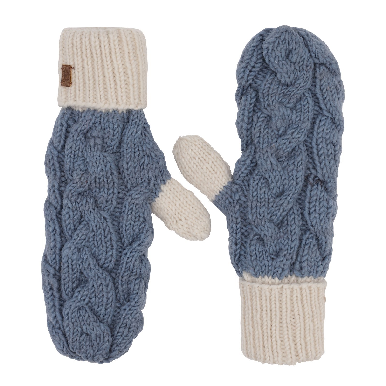 Egos Mittens Cable 2038 White Light Blue