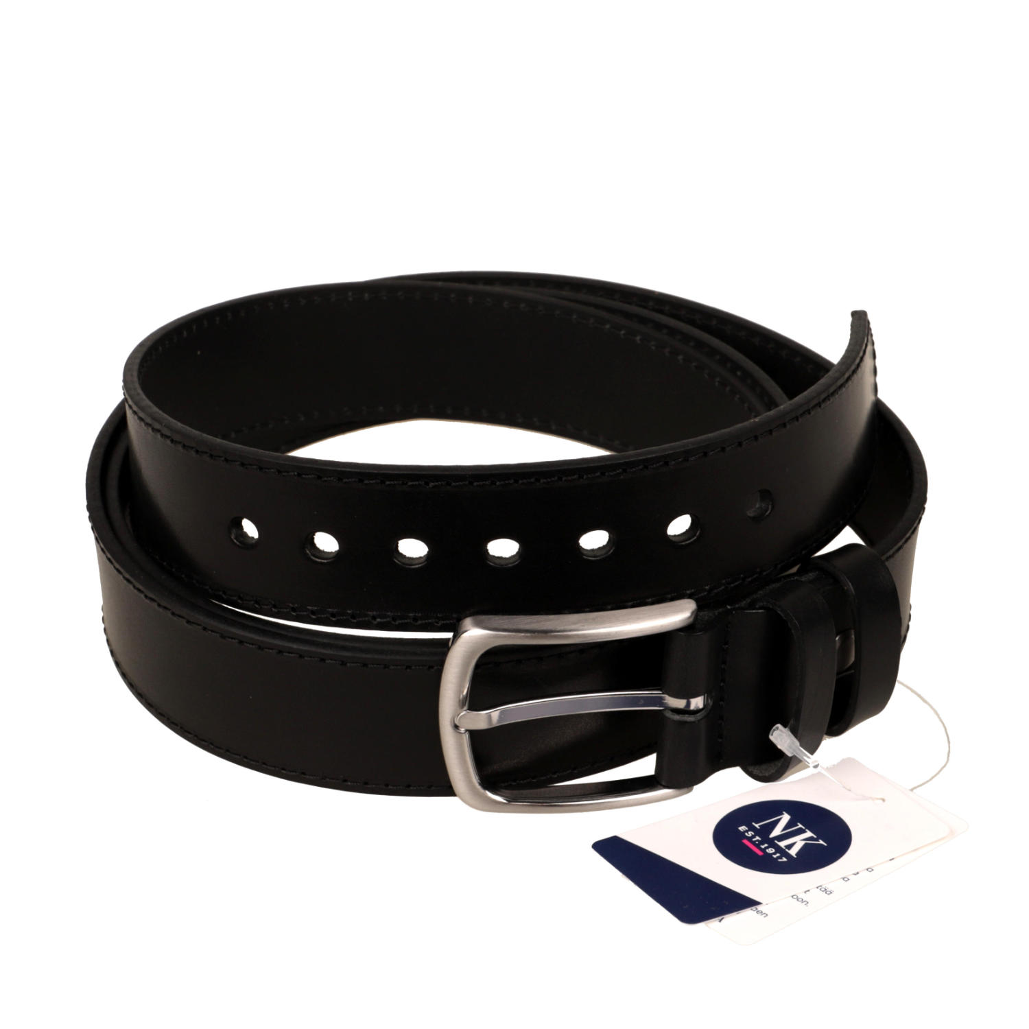 NK1917 Leather belt 9140MAY 170cm Black