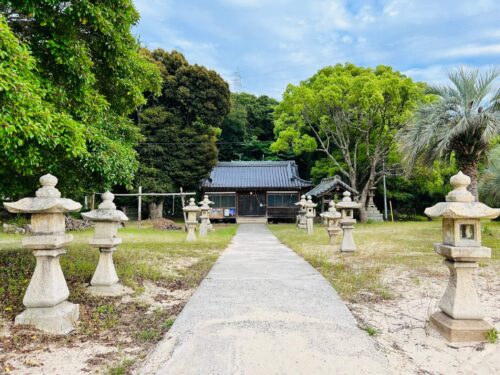 参道から撮影した本殿の写真