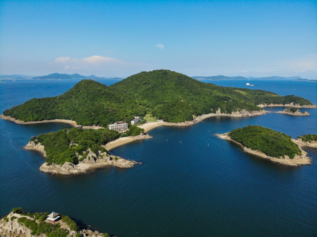 海に浮かぶ仙酔島