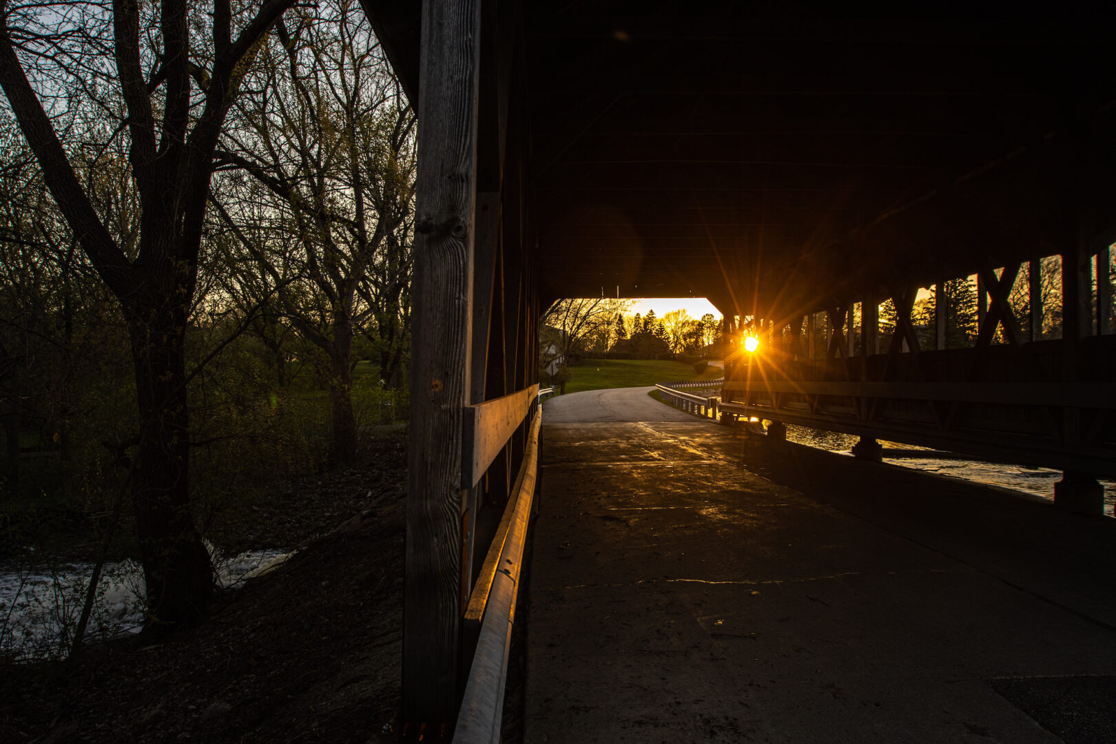 Gary Aleksiak - Covered Bridge at Sunset