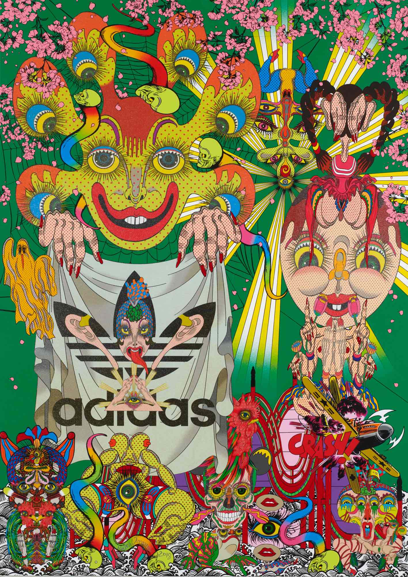 【極美！サイン署名】田名網敬一　夢と記憶　ポスター付　adidas 田名網敬一 x adidas Originals の初コラボモデル SUPERSTAR