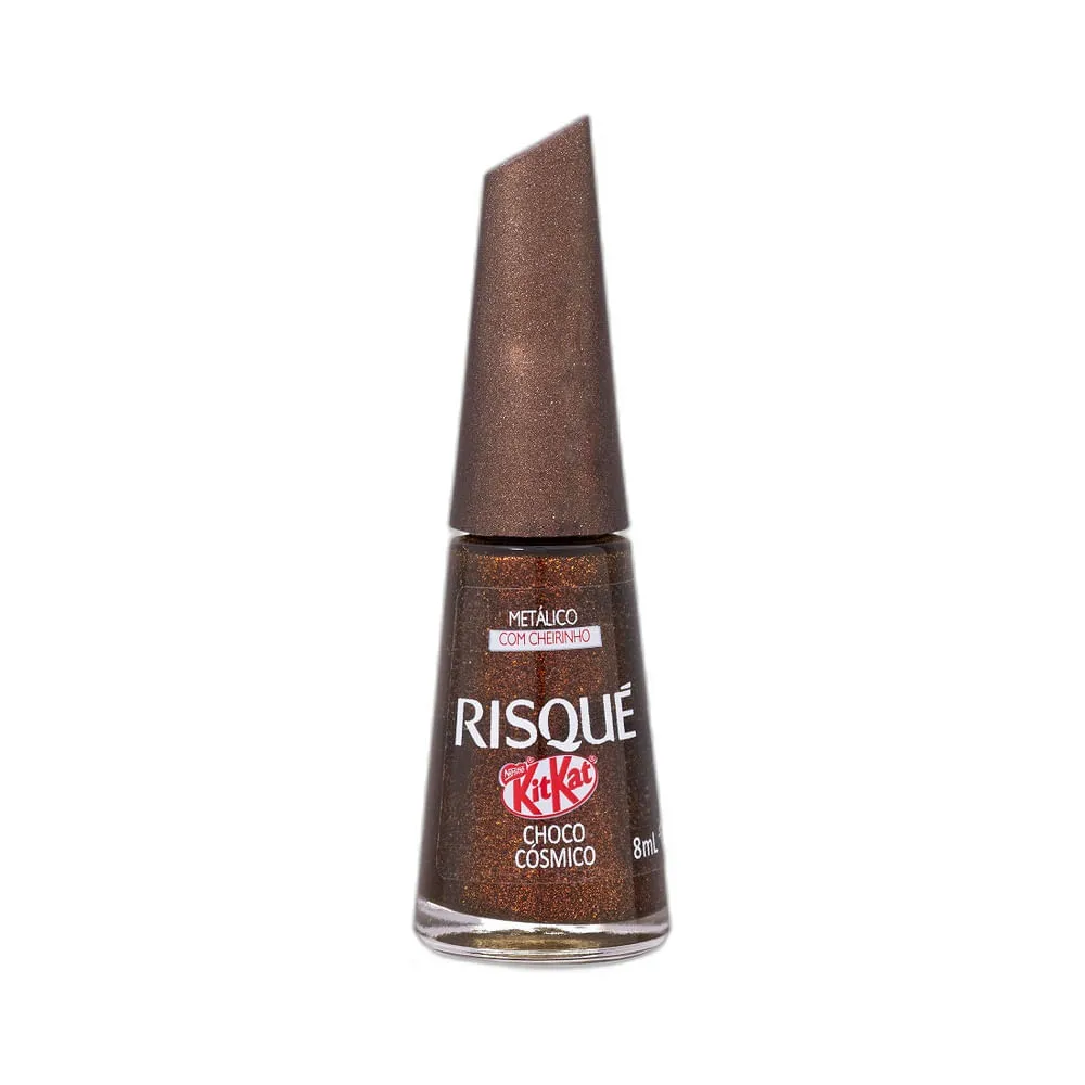 Frasco de esmalte Risqué & KitKat na cor marrom metálico