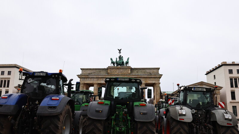 Traktoros tüntetés Berlinben