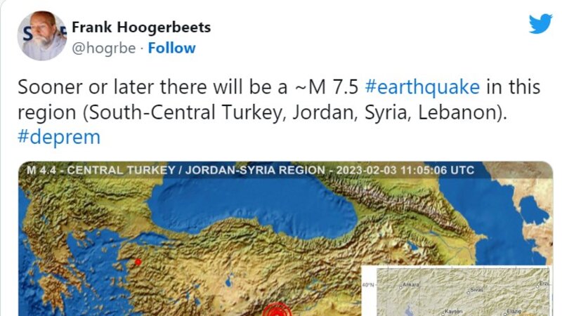 Frank Hoogerbeets holland szeizmológus posztja három nappal a földrengés előtt jelent meg