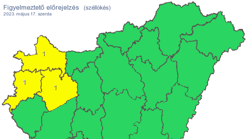 Ebben a három vármegyében a brutális szélre figyelmeztetnek