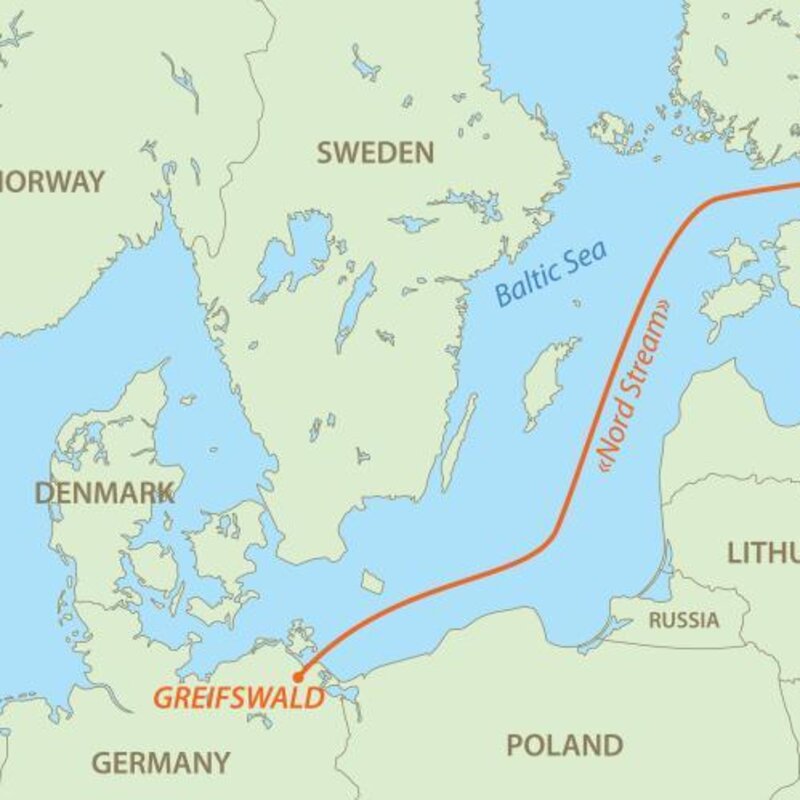 Az Északi Áramlat-1 földgázvezeték útvonala