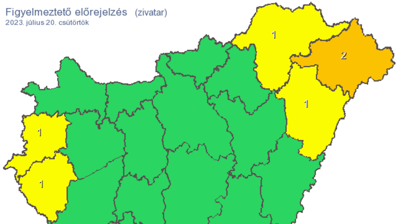 Ezekben a vármegyékben szakadhat le az ég