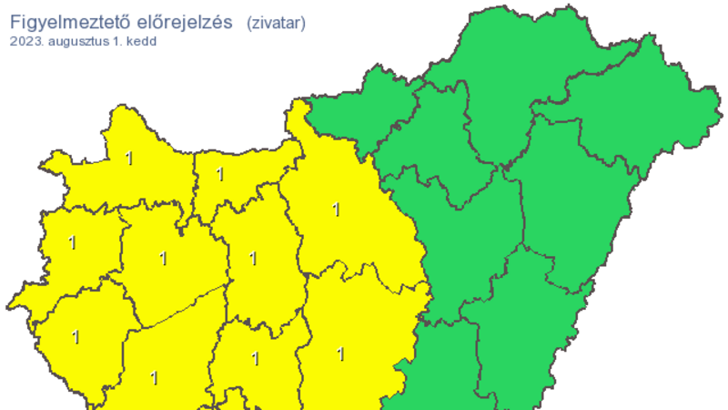 Fél országra kiadták a figyelmeztetést zivatarok miatt 